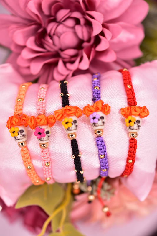 Pulsera Tejida Calaverita de Azucar