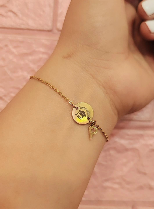 Pulsera Graduación Con Inicial