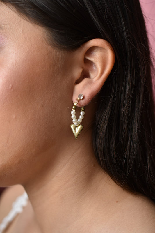 Aretes Corazón Perla