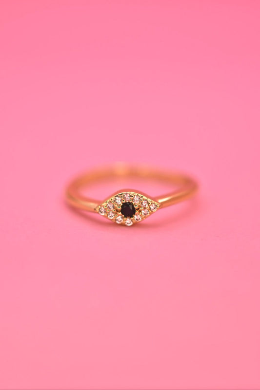 Anillo Ojito Zirconia Negra