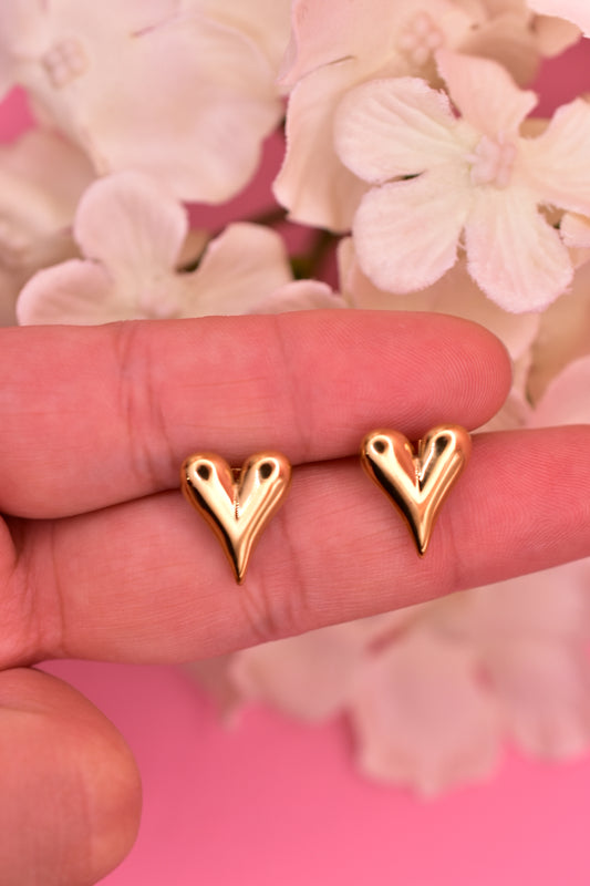 Aretes Corazón Melocotón