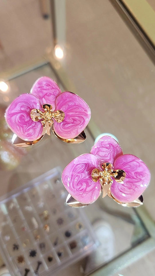 Aretes Orquídeas Rosa
